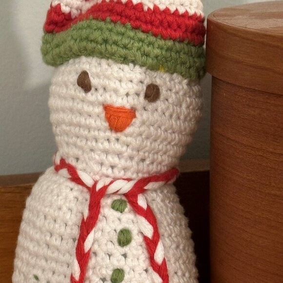 Pebble Hand Knit SNOWMAN Rattle - Picture 5 of 8